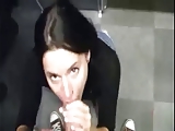 Girlfriend gives blowjob in public change room.