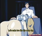Japanese anime sucking her master cock