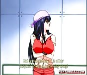 Roped anime poked wetpussy from behind