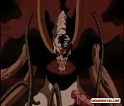 Bondage anime gets whipped and fucked by monster