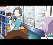 Japanese anime squeezing bigtits and drinking milk