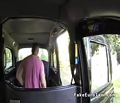 Busty gets ass to mouth in fake taxi