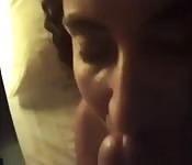 Amateur loves sucking that cock down hard