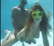 Crazy underwater fucking and even cock sucking