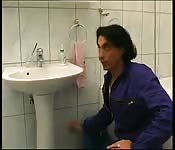 Nice milf sex in toilet