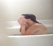 Wife takes a bath