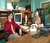 Blonde bitch smashed in the office