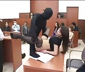 Japanese slut fucked in court