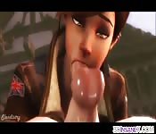 Dva and Widowmaker fucked by huge cocks