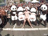 Gay parade with bondage fucking