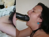 Wide pussy wants big black dildo