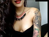 big tits tattooed girl on webcam