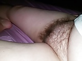 wifes tired hairy pussy as she snoares, getting hard