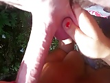 Outdoor mature blowjob