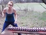Girl Tries To Smash Cans With Her Breast And Fails