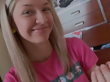 Blonde girl masturbates