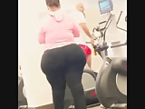 White BBW Pear with a HUGE Fat Culo at the gym