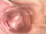 Internal view of the human vagina during stimulation