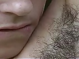 sexy very hairy girl with milky breasts