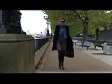 Mature Lady walking in Thiigh Boots