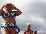 Russian mature on the beach! Amateur hidden cam!