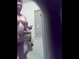 Hidden Camera catches my Big Tit Mom naked she sees camera!