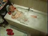 My mum masturbating in bath tube caught by hidden cam