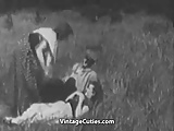 Rough Sex in Green Meadow (1930s Vintage)