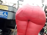 Big butt Mature-Red Jeans