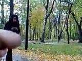 Masturbation on Street near Woman