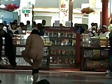 Asian woman naked inside airport