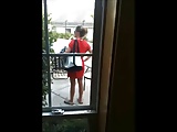 BBC masturbates in front of window at bikini hottie!