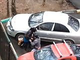 russian sex on parking lot.