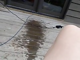 Making my pussy squirt on the deck