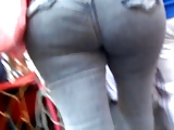 Female Ass in tight jeans - Public