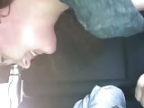 my slutty british girlfriend making random guy cum in car