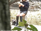 Trace of bicycle upskirt panties