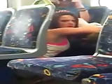 Girl busted on phone cam eating her friend out on the train