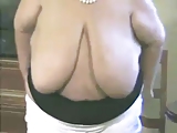 BBW granny breast play