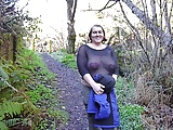 bbw celestewoodrow flashing breast by road