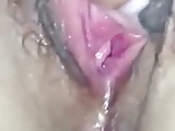 Asian hairy pussy close-up sex