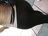 Fat Mexican ass in see thru leggings white thong