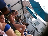 Pool side at Hostel