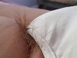 long pubic hair hanging from wifes pantys, feet