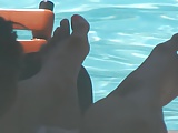 Candid Latina Pool Toes