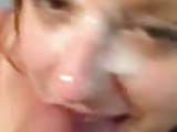 Slutty milf gets a facial 