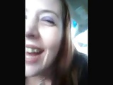 Dumb looking slut blowing cock