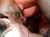 Bound and sucking cock