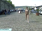 Antonia shows her amazing sexy body on public streets