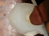 Cumming in Milk Bottle